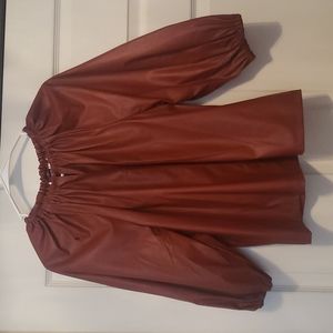 Whowhatwear faux leather top